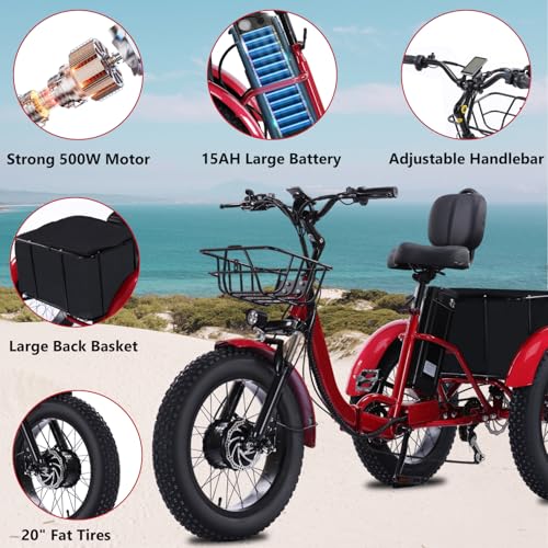 Adult Electric Tricycle Adult Tricycle 3 Wheel Bikes Adults Electric Three Wheel Bike