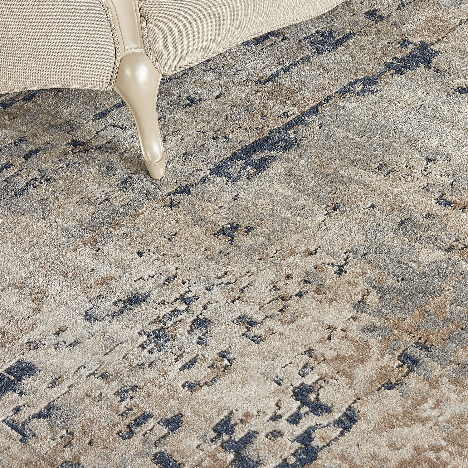 Nourison Concerto Beige/Grey 10' x 14' Area Rug, Abstract, Distressed, Bed Room, Living Room, Dining Room, Kitchen, Easy Cleaning, Non Shedding,