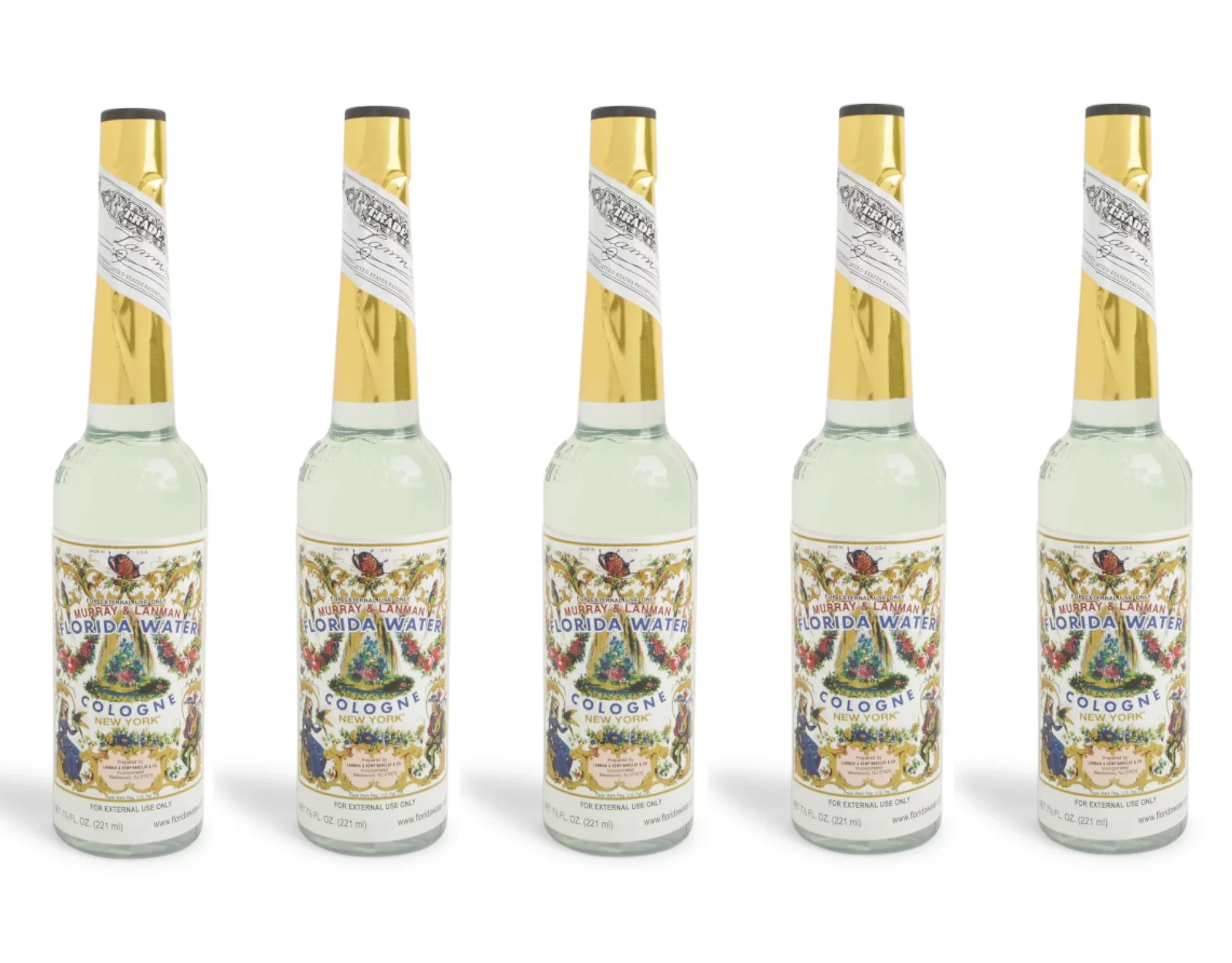 Murray & Lanman Florida Water Cologne New York (Plastic Bottle), 7.5 oz. - Pack of 5