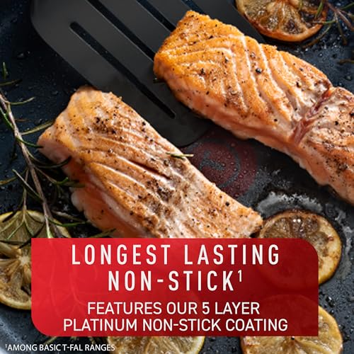 T-fal Signature Nonstick Cookware Set 12 Piece Oven Safe 350F Pots and Pans, Dishwasher Safe Black