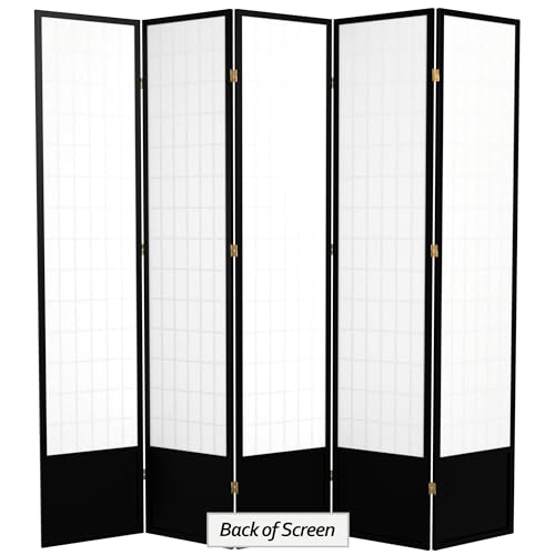 Red Lantern 7 ft. Tall Window Pane Shoji Screen-White-3 Panels Room Divider