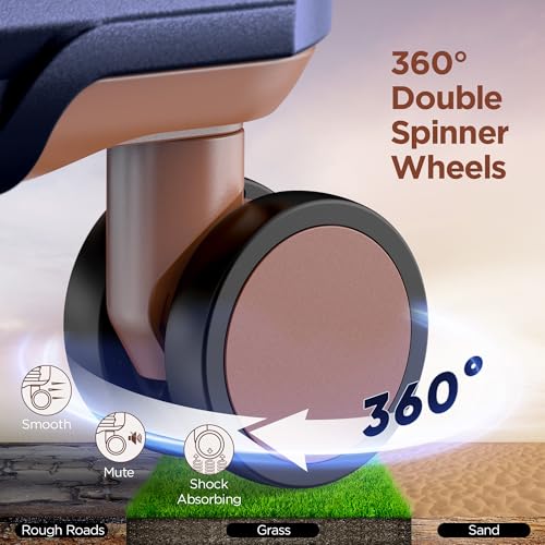 SHOWKOO Luggage Sets 3 Piece Hardside Expandable Suitcase with Double Spinner Wheels Tsa Lock, (Beige White, 5 piece set)