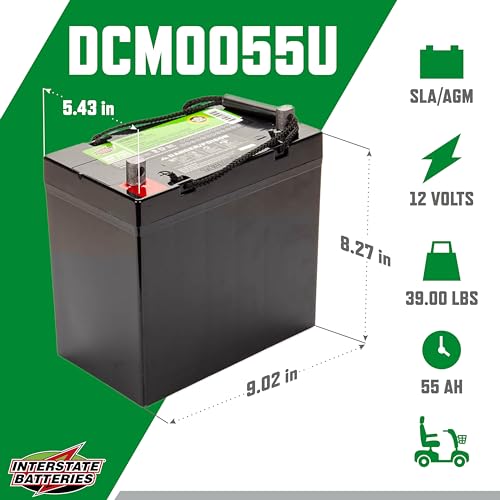 Interstate Batteries 12V 35AH Sealed Lead Acid (SLA) AGM Deep Cycle Battery (DCM0035) Insert Terminals