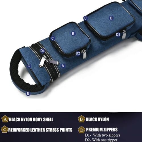 Champion 2X4,3x6 Nylon/Leatherette Billiard Pool Cue Stick Hard Carrying Case 4S2B, 6S3B