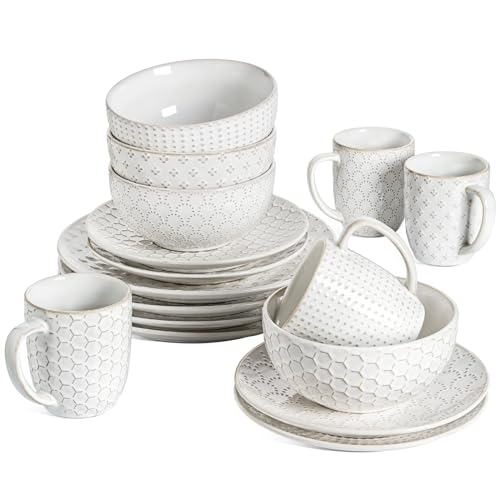 LE TAUCI Dinnerware Sets 12 PCS, Ceramic Plates and Bowls Set, Suit For Housewarming (10