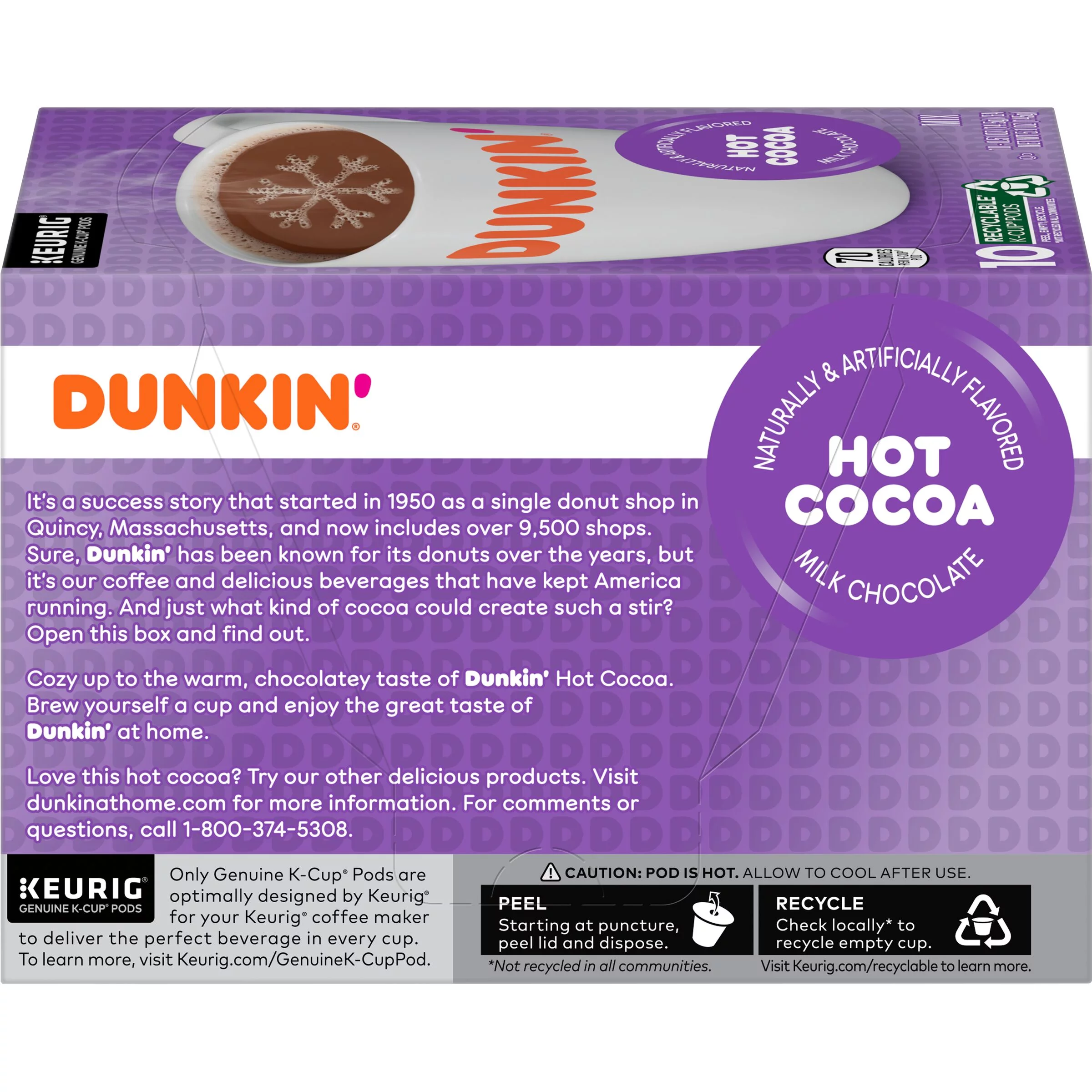Dunkin' Milk Chocolate Hot Cocoa, 60 Keurig K-Cup Pods