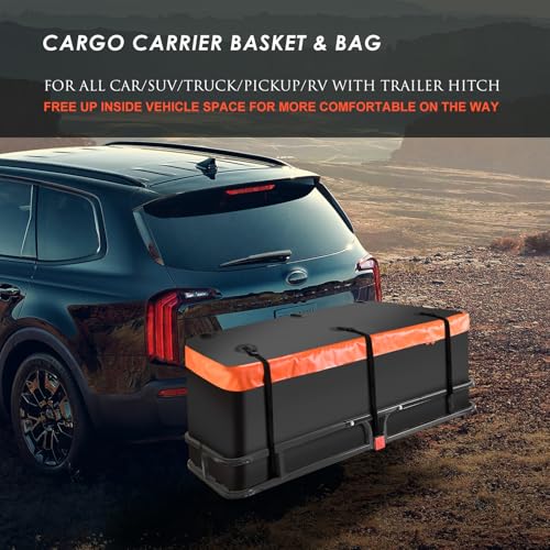 MeeFar Folding Hitch Mount Cargo Carrier Basket 60