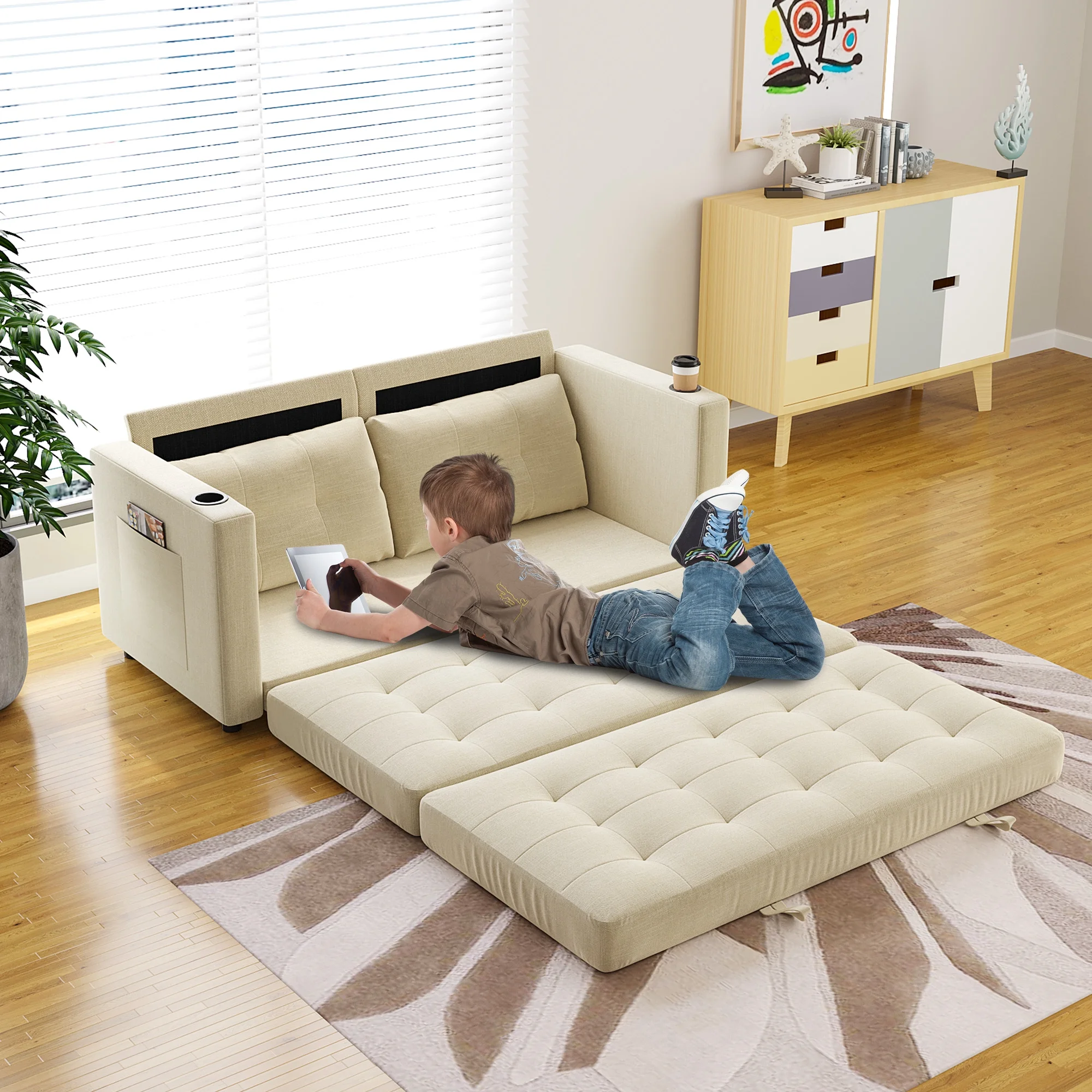 HNEBC Loveseat Sleeper Sofa, 63