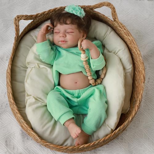 SCOM Realistic Reborn Baby Dolls Tink - 16 Inch Vinyl Preemie Baby Doll, Poseable Real Life Baby Girls Dolls with Soft Weighted Cloth Body Newborn Baby Doll Gift Toy for Boy or Girl Ages 3+