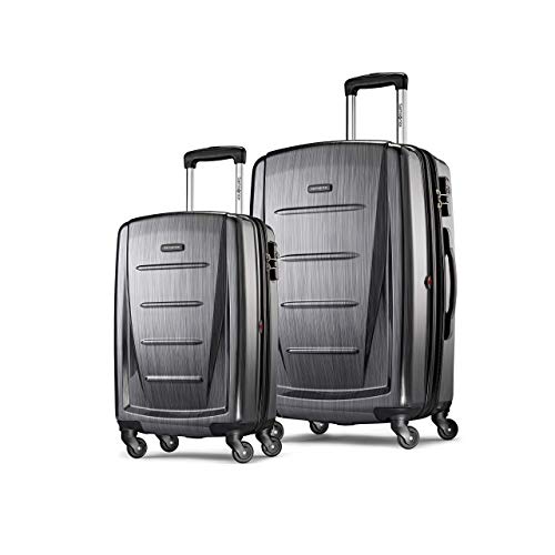 Samsonite Winfield 2 Hardside Expandable Luggage with Spinner Wheels, Brushed Anthracite, Checked-Large 28-Inch