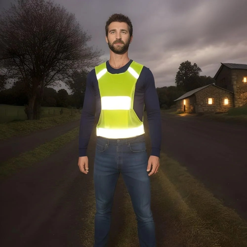 IDOU Reflective Vest Safety Running Gear with Pocket,High Visibility for Running,Biking,Walking,Women & Men