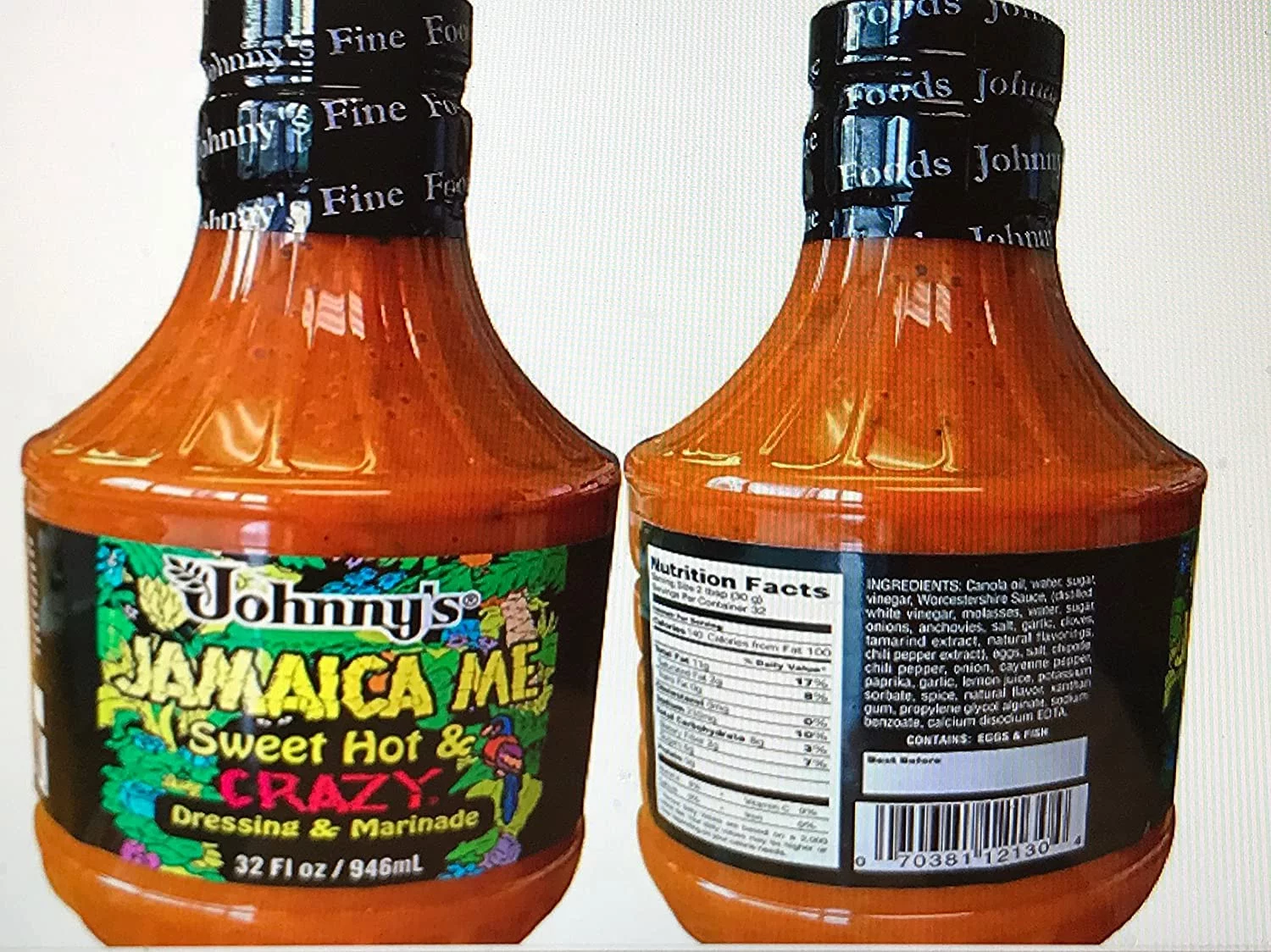 Johnnys Jamaica Me Sweet, Hot and Crazy Marinade Dressing (2 pack)