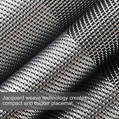 Placemats Set of 6, Table Placemats Heat Resistant Woven Placemats Washable PVC Place Mats Woven Vinyl Placemats Non-Slip Stain Resistant Kitchen Table Placemats Easy to Clean…