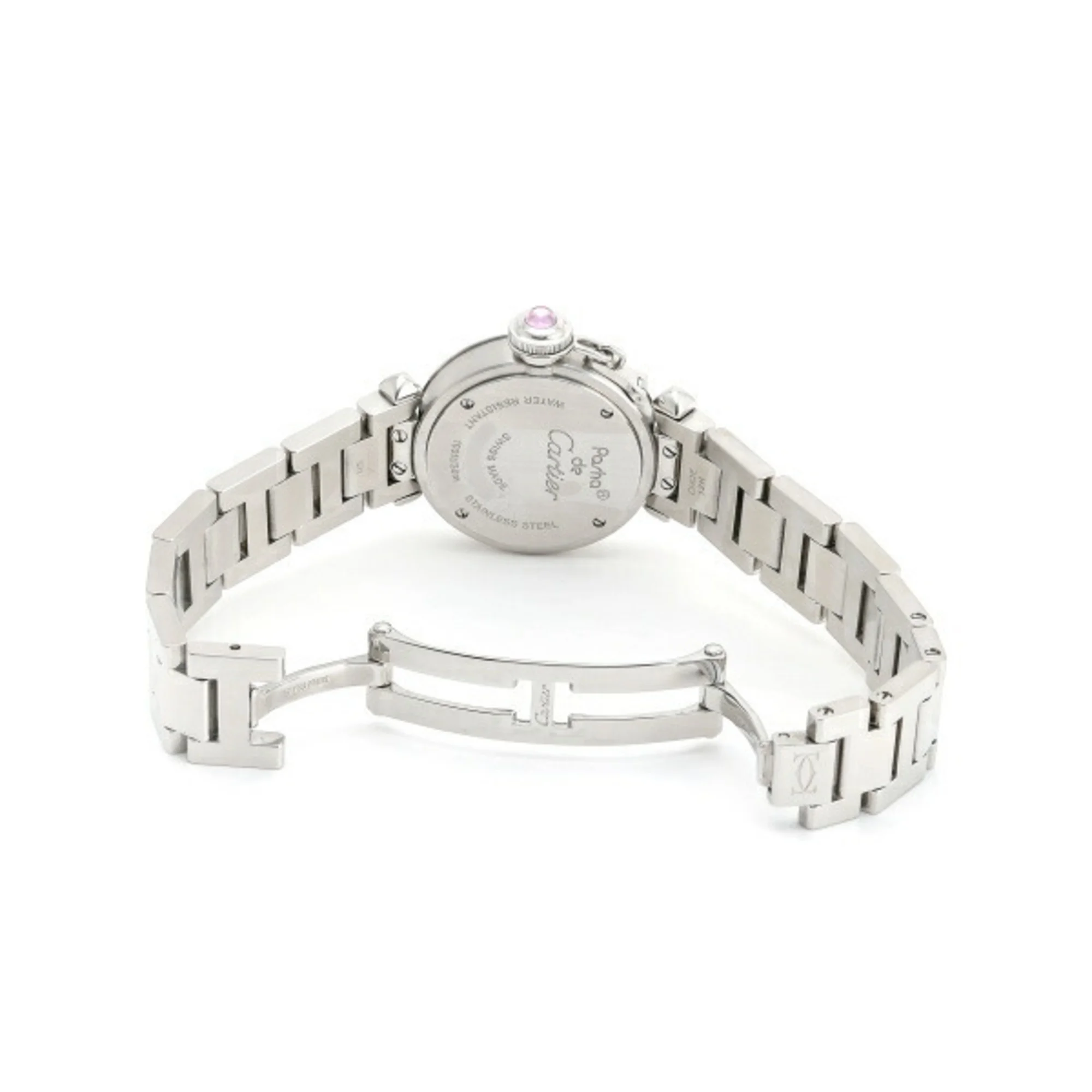 Pre-Owned Cartier Pasha Miss W3140008 Pink Dial Watch Ladies (Good)