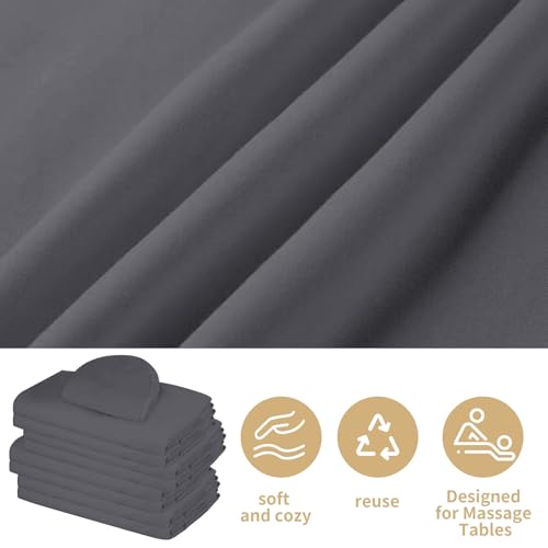 4 Sets Premium Microfiber Massage Table Sheets Set 3 Piece Set Includes Massage Table Cover Fitted Sheet and Fitted Face Rest Cover, White