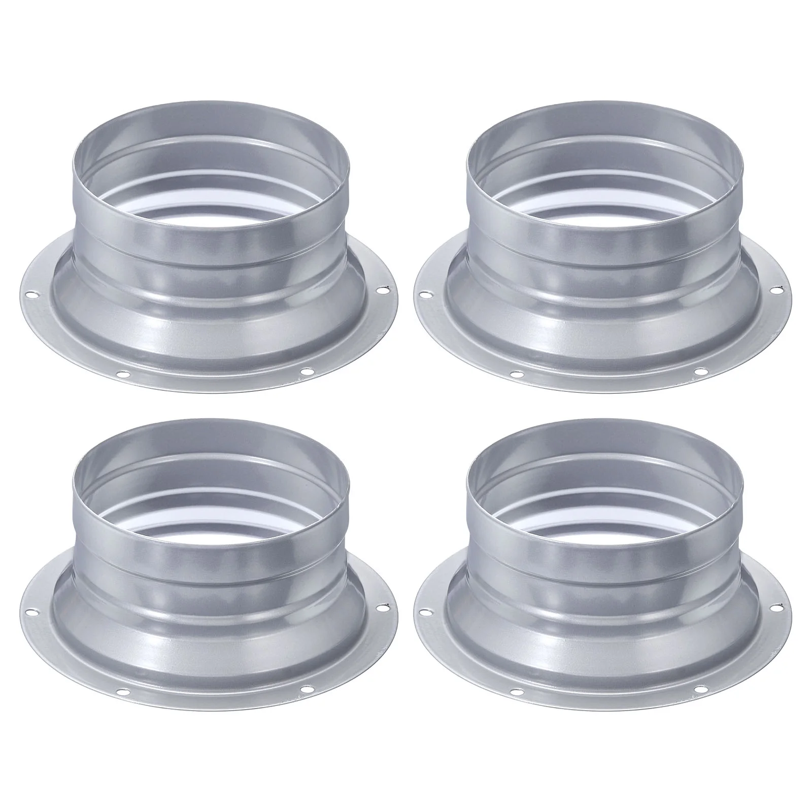 Uxcell 4 Inch Duct Connector Flange Pipe Exhaust Flange, Metal Inlet Outlet Fitting Duct Mounting Plate 4 Pack