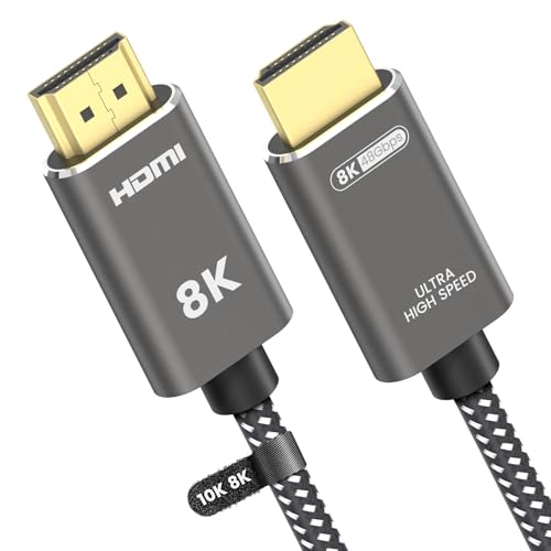 8K HDMI 2.1 Cable 20 ft /6M, 48Gbps Ultra High Speed,| 4K 240Hz 165Hz 144Hz 120Hz, 8K 60Hz, HDR10+, eARC, HDCP2.3|, Braided HDMI Cord for Netflix Roku TV PC Monitor Projector PS5 Xbox