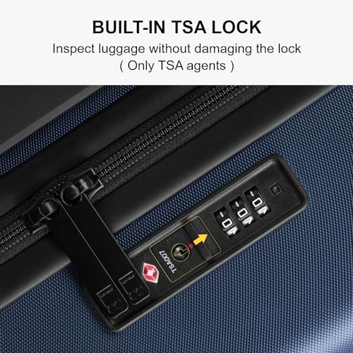 LEVEL8 Hard Shell Carry on Luggage Airline Approved, Carry-on Suitcases with Wheels, Lightweight Luminous Textured Hardside Travel Bag with Tsa Lock, 20 Inch, Black