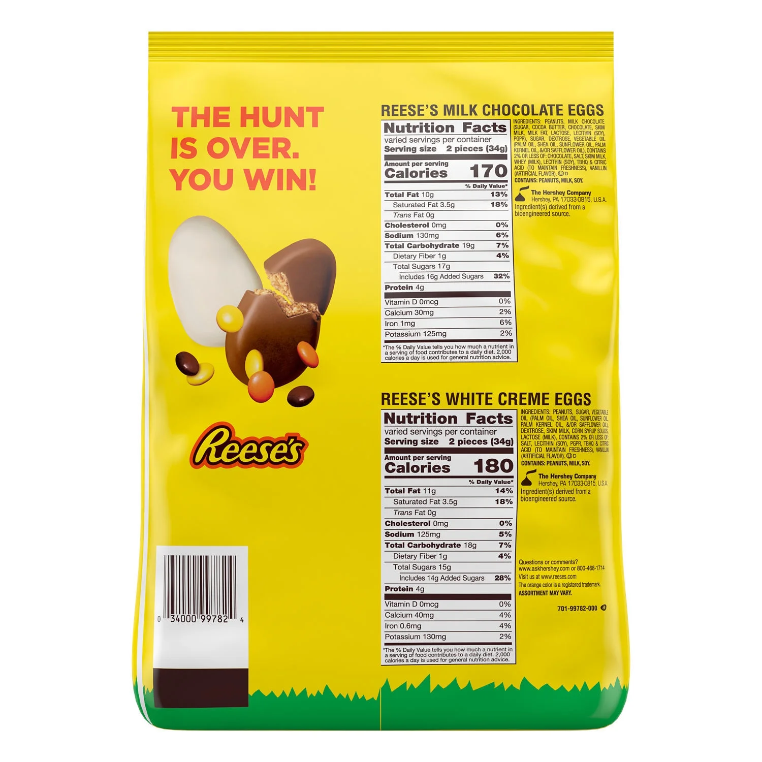 Reese's Assorted Flavored Snack Size Peanut Butter Easter Candy, Bulk Variety Bag 59.64 oz