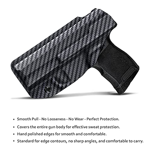 Sig P365 Holster IWB Kydex Custom Fit: Sig Sauer P365 / P365 SAS / P365 X Pistol - Inside Waistband - Adj. Cant Retention - Cover Mag-Button - No Wear - No Jitter
