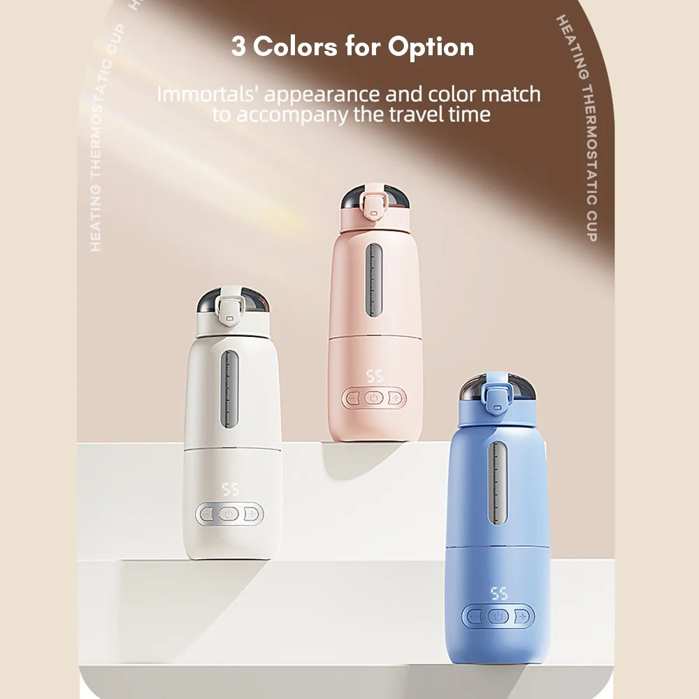 Walmeck Portable  Warmer for  Formula 300ml Capacity Precise  Control Built-in Battery Wireless Instant  Warmer Electric Kettle for Car Travel Outdoor