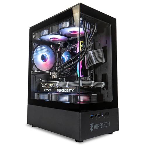 ViprTech Reaper 3.0 Liquid-Cooled PC - AMD Ryzen 7 7700 (5.3Ghz Turbo), RTX 4070 Super 12GB, 32GB DDR5 6400, 2TB NVMe SSD, 800W Gold, VR-Ready, WiFi BT, Win 11, Gaming Desktop Computer Black