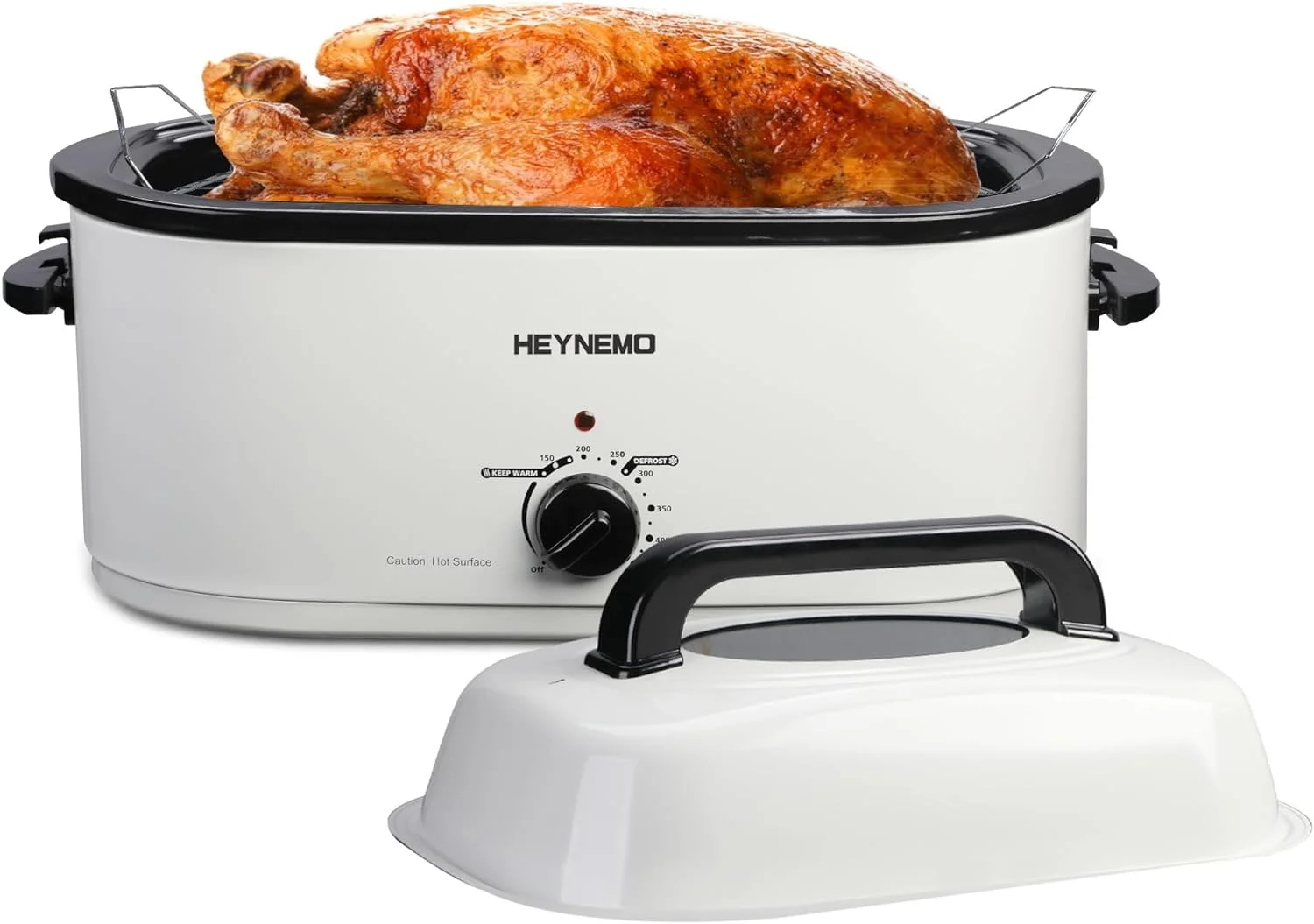 Roaster Oven 26 Quart Electric, Turkey Roaster with Lid Glass Window Design,Large Stainless Steel Turkey Roaster Oven