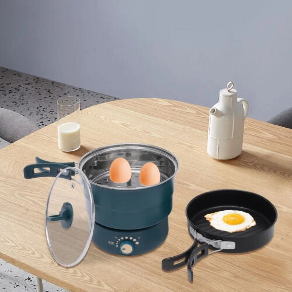 Electric Hot Cooker Pot Green Steamer Mini Multifunctional Pan Portable 110v