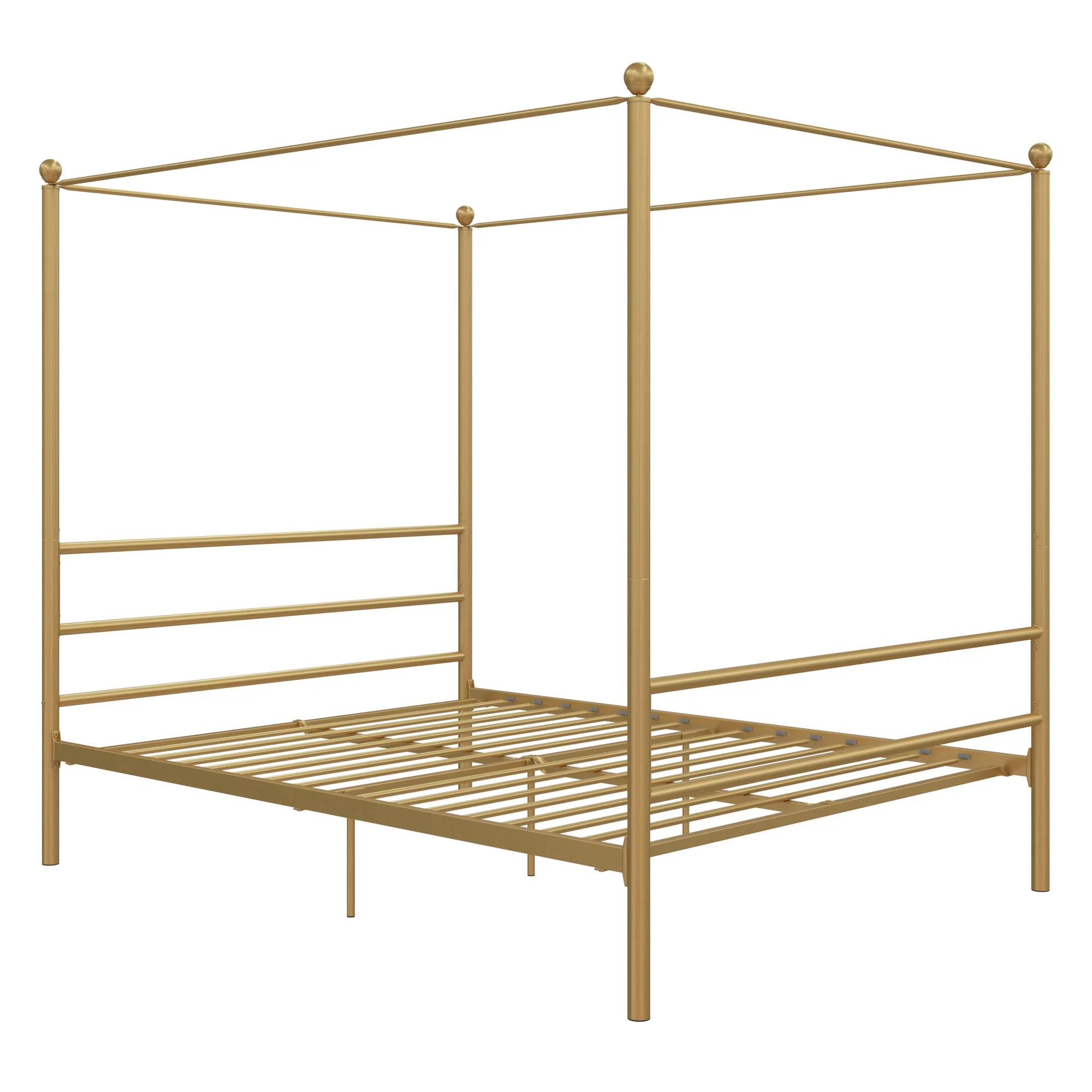 Mainstays Metal Canopy Bed, Queen, Gold Metal