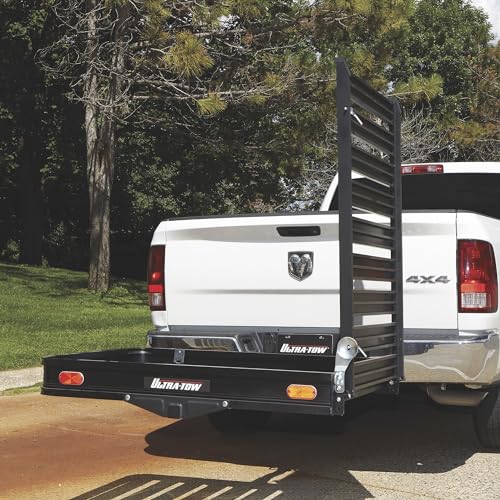 Ultra-Tow Aluminum Hitch Cargo Carrier with Ramp - 500-Lb. Capacity, Black, 60in. x 30in. x 4in.