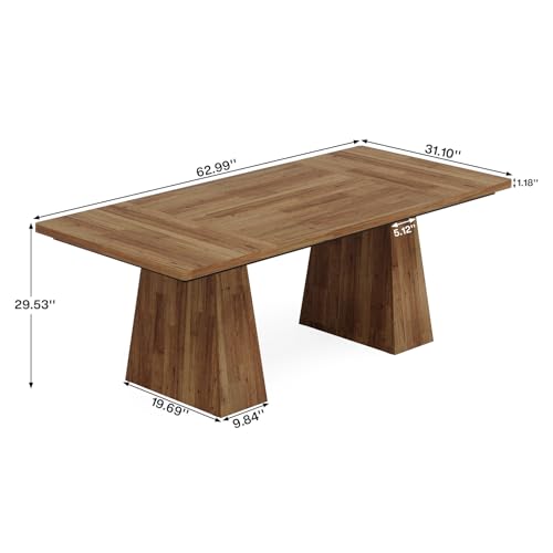 Tribesigns 63-Inch Executive Desk, Large Office Computer Desk with Double Pedestal, Modern Simple Workstations Writing Table Conference Table Business Furniture for Home Office, Black