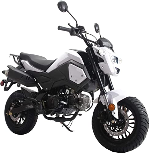 HHH Adults 125cc Motorcycle Bike Hellcat Vader Gas, 4 Speed, Street Bike, Dirtbike (White) - Large