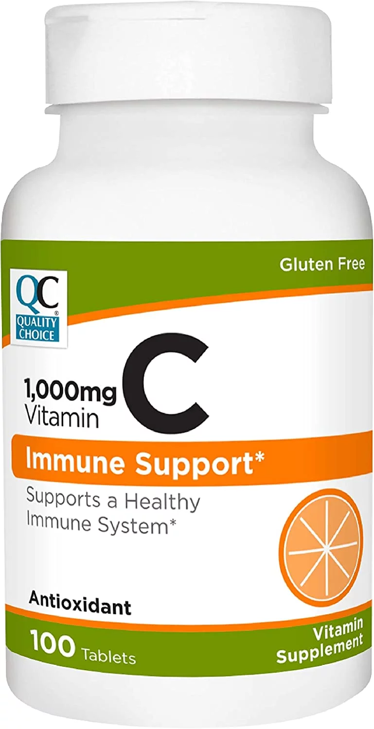 Quality Choice 1000mg Vitamin C Immune Support Antioxidant Tablets, 100 Count - Pack of 4