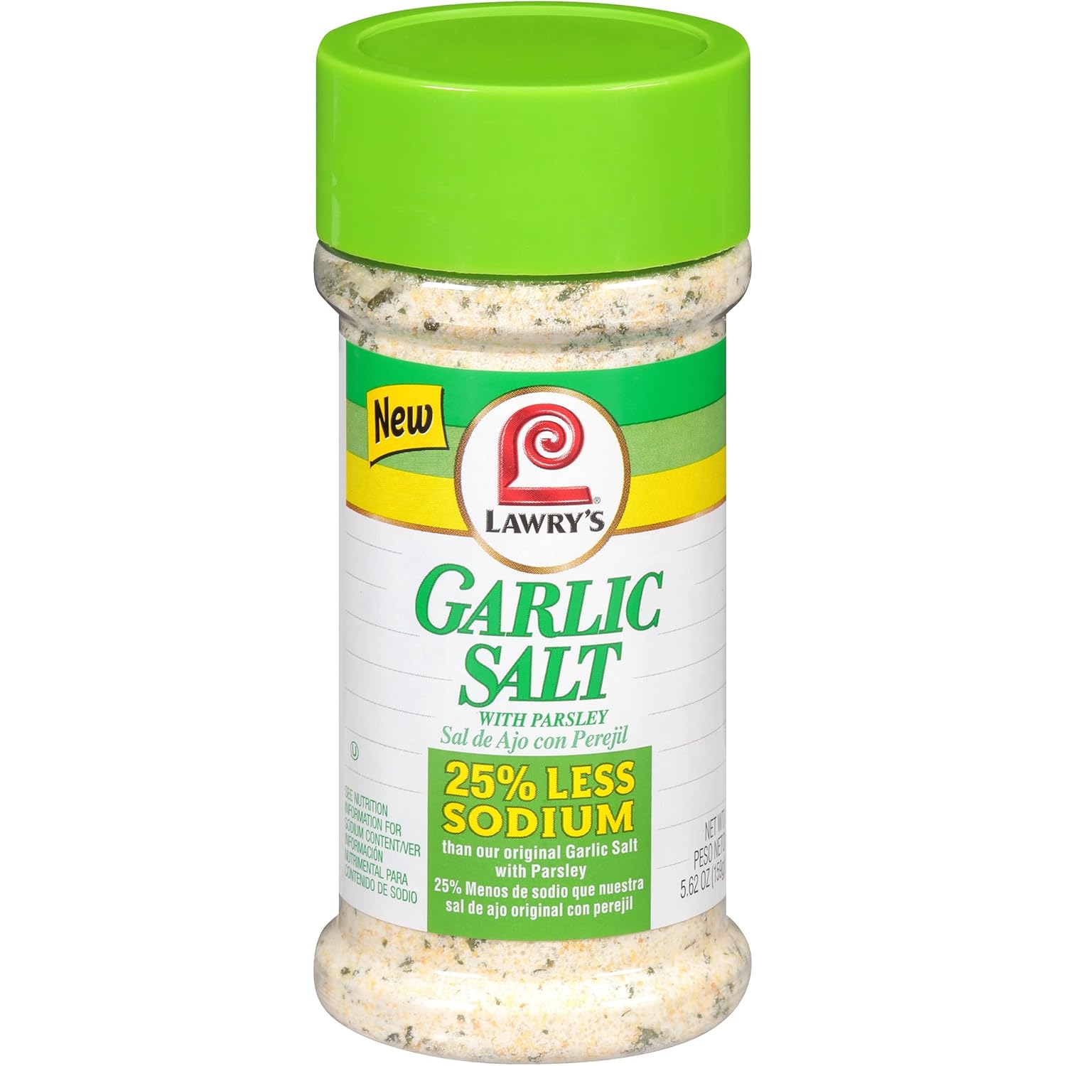 Lawry's 25% Less Sodium Garlic Salt With Parsley, 5.62 oz