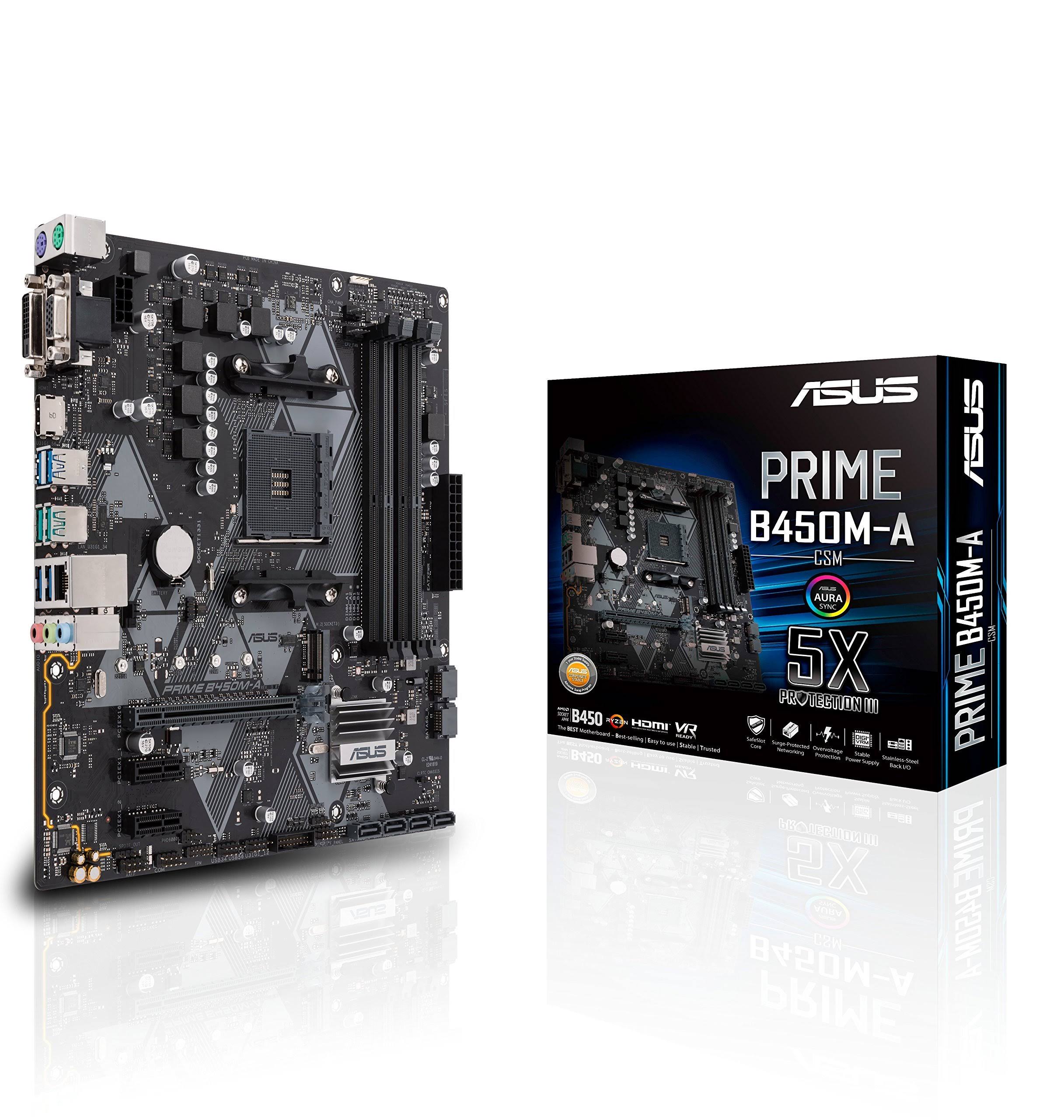ASUS Prime B450M-A/CSM mATX AMD Motherboard - Socket AM4