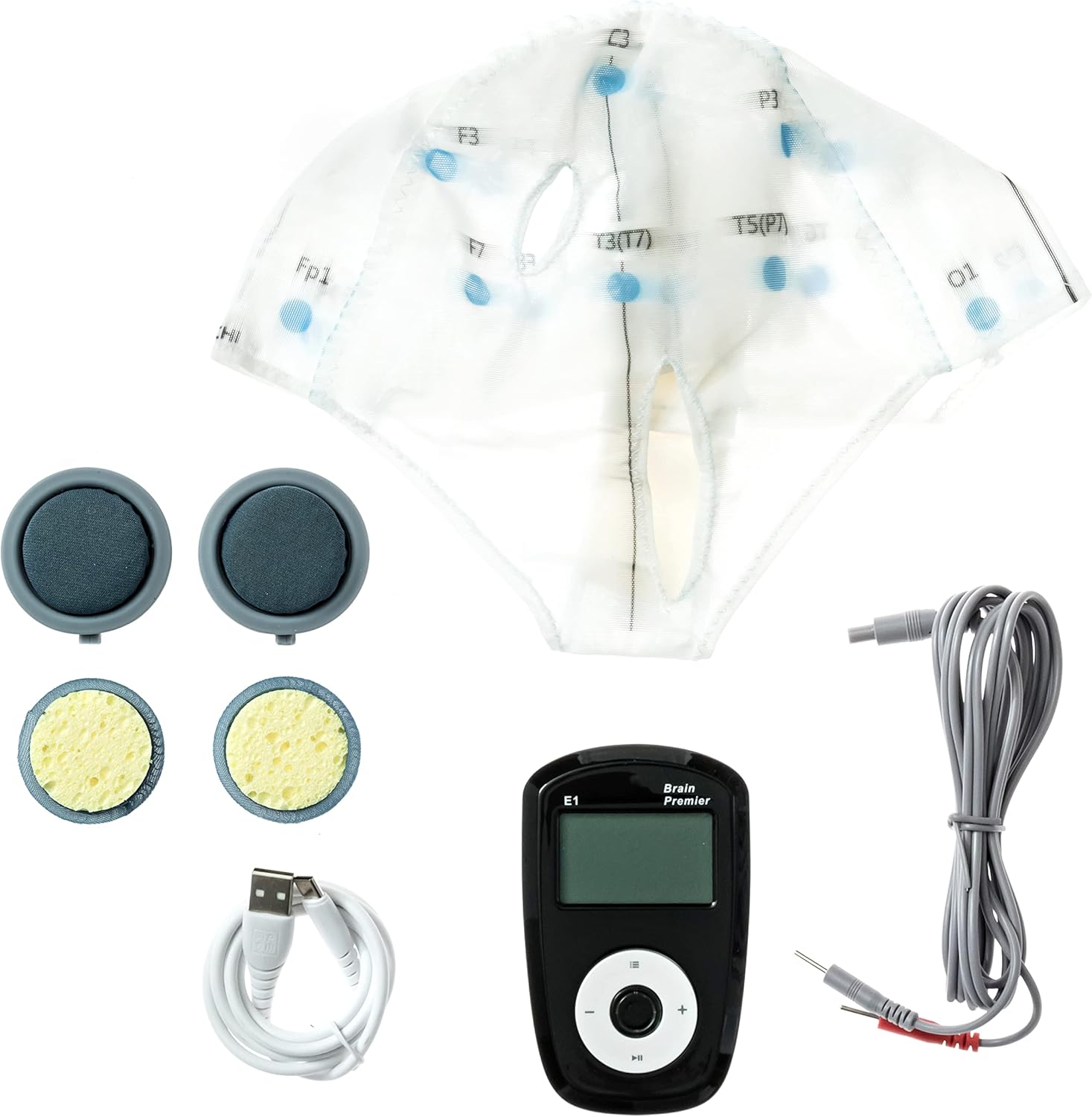 Caputron tDCS Device - Brain Premier tDCS Starter Kit - Complete transcranial Brain Stimulation Starter kit with Rechargeable Battery and Accurate Direct Current Output