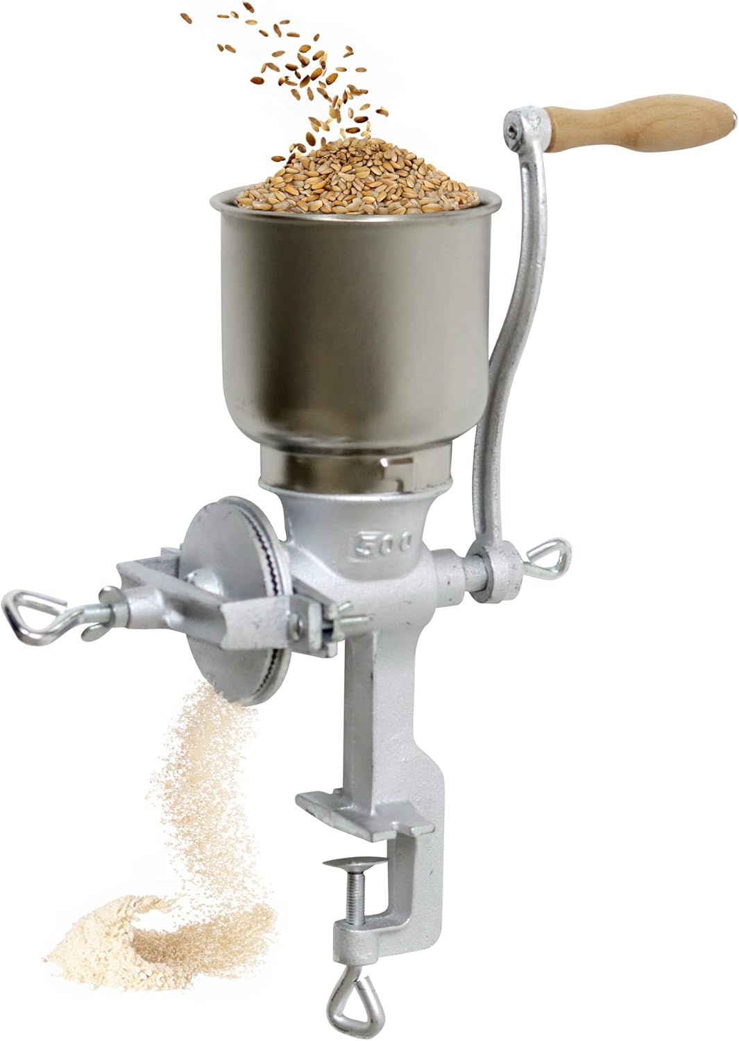 Trademark Innovations Cast Iron Grain Mill Grinder, Food Grinder, Food Mill Hand Crank, Manual Mill
