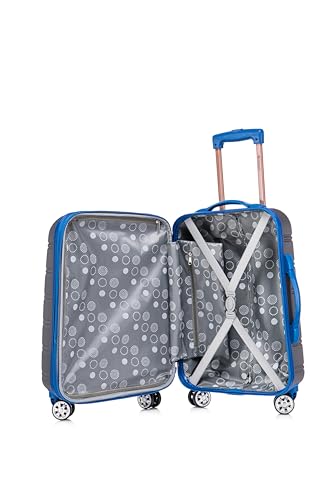 Rockland Melbourne Hardside Expandable Luggage with Spinner Wheels, 2TONENAVY, 2 Piece (20/28)