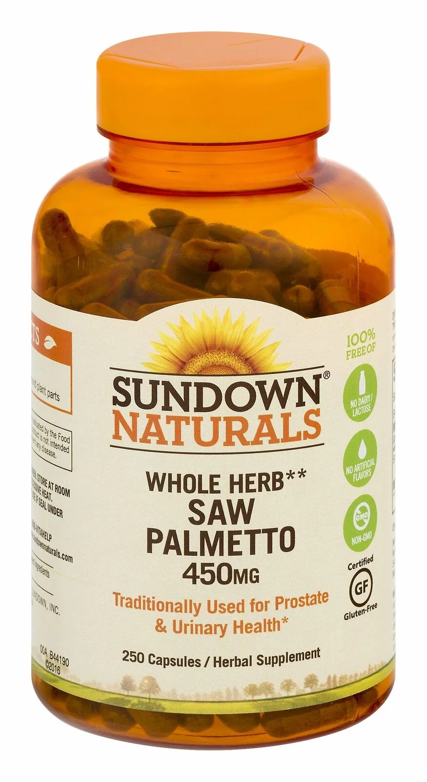 Sundown Saw Palmetto for Him Non-Gmo Clean Nutrition 450mg 250 ct, 4-Pack