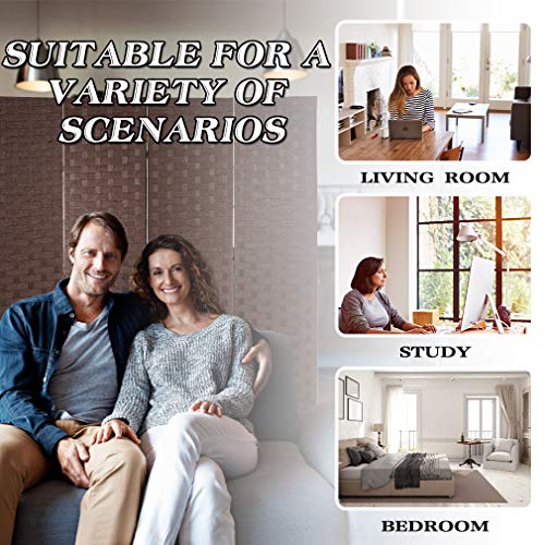 Wood Mesh Woven Design 4 Panel Folding Wooden Screen Room Divider