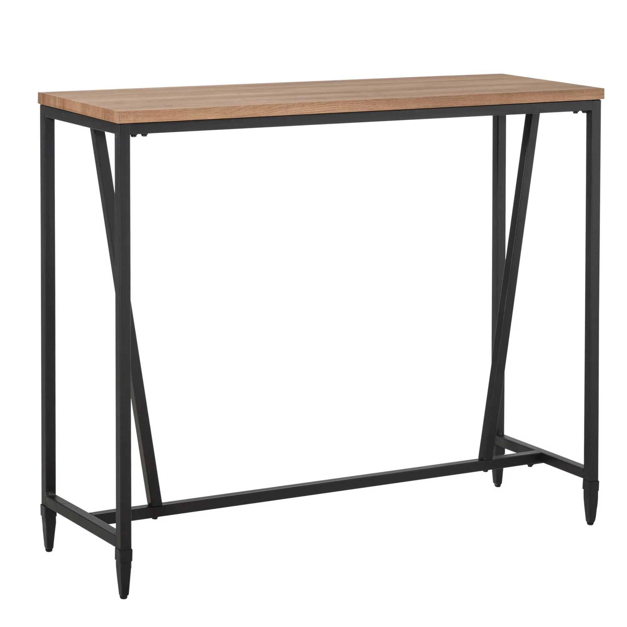 HOMCOM Rustic Industrial Bar Table with Metal Legs & Large Tabletop for Home Bar
