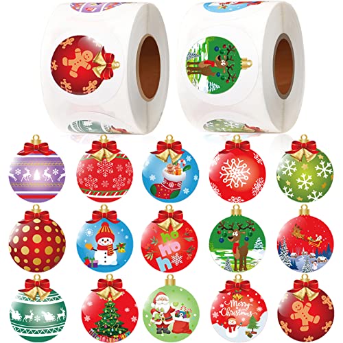 800 Pieces Christmas Stickers Roll 16 Designs Cards Envelope Stickers for Christmas Party Classroom Decor Holiday Crafts Supplies