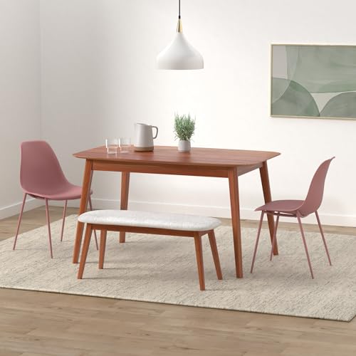 POLY & BARK Isla Modern Kitchen Chairs Set of 4 - Plastic Dining Chair with Metal Legs - Quick Assembly Simple Cafe Chairs Plastic for Indoor or Outdoor - Pistachio Green