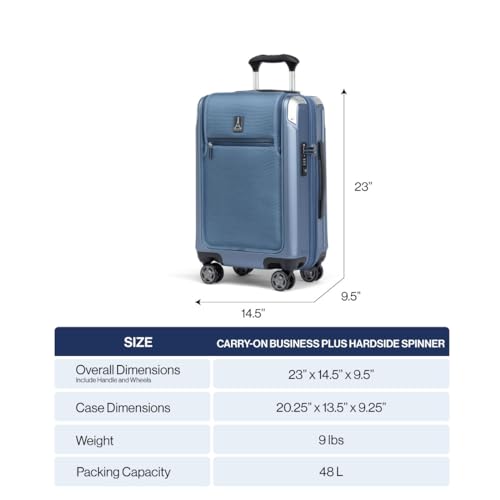 Travelpro Platinum Elite Hardside Expandable Carry on Luggage, 8 Wheel Spinner, TSA Lock, Hard Shell Polycarbonate Suitcase, Metallic Sand, Compact Carry on 20-Inch