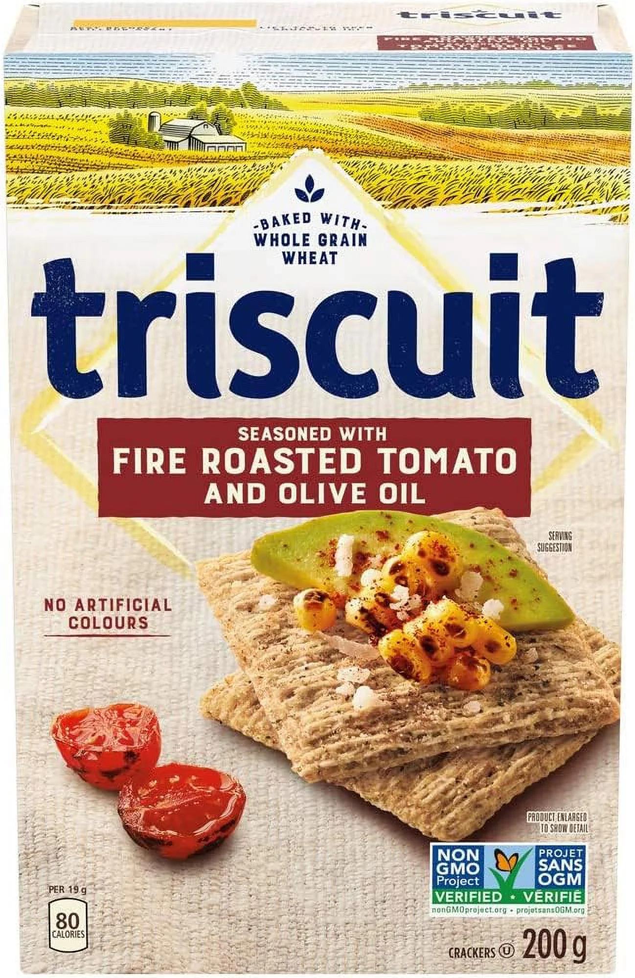 Triscuit Fire Roasted Tomato & Olive Oil Crackers, 200g/7oz (Pack of 3) Shipped from Canada