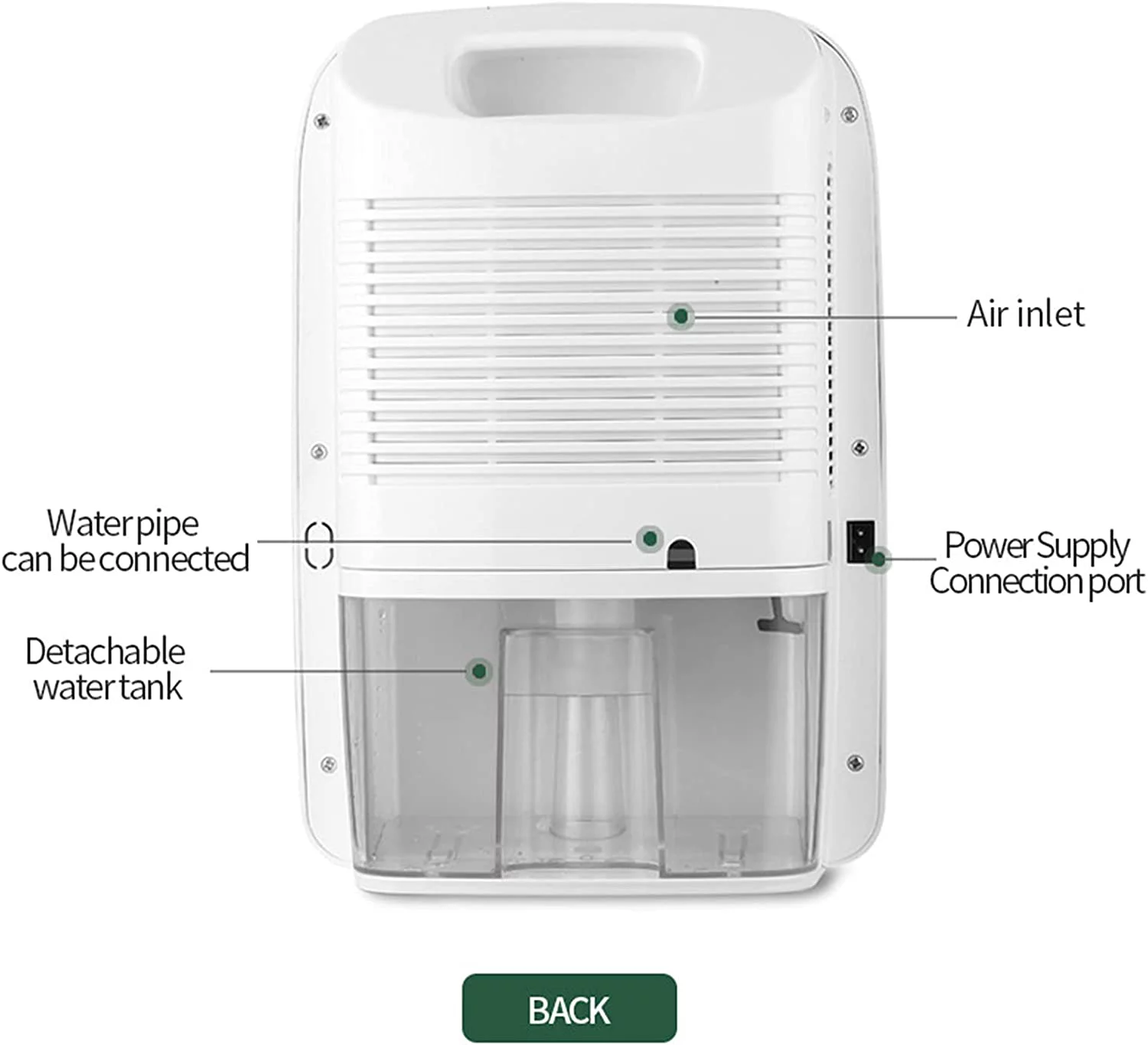 2.5L Dehumidifier Home Air Dryer Damp Moisture Free Bedroom Dehumidifier+Remote 2.5L Mini Space Dehumidifier Air Dryer Damp Moisture Free with Timing Function Dehumidifier Air Dryer