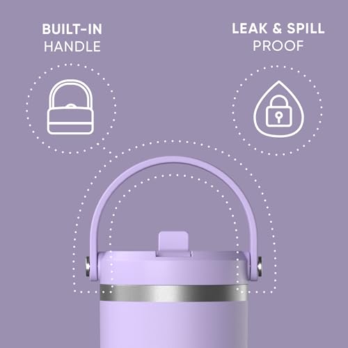 Hydrapeak Nomad 24 oz Tumbler with Handle and Straw Lid, Leakproof, Double Insulated, 24oz Cup Stainless Steel (Blush)