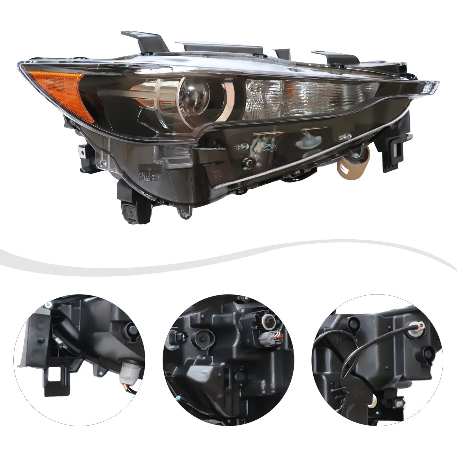 Left & Right LED Halogen Headlight Headamp Set For Mazda CX5 CX-5 2017-2021 L+R Fit For Mazda CX-5 CX5 2017-2021 Headlight Clear Lens Head Lamps Assembly 2Pcs Front Halogen Headlight Left Right Side