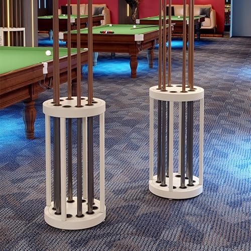 Metal Pool Cue Holder Stand - Holds 10 Cues, Portable Billiards Storage Solution, Space-Saving Design for Billiard Rooms, Clubs, Bars - Stylish Red Finish