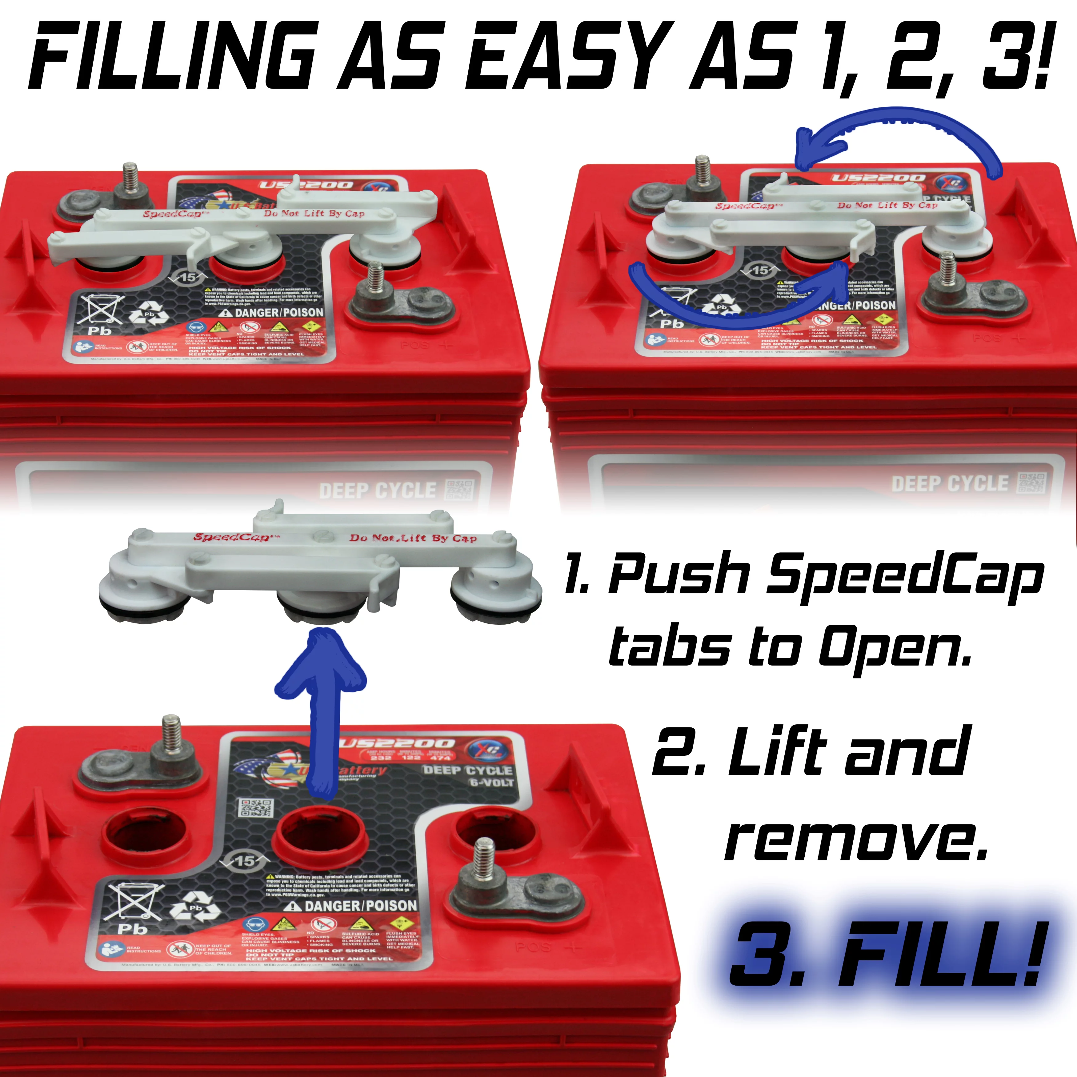 US2200XC Replaces T-105 6V Volt Deep Cycle Golf Cart, Solar, Marine, RV and Industrial Use Batteries - 4 Pack